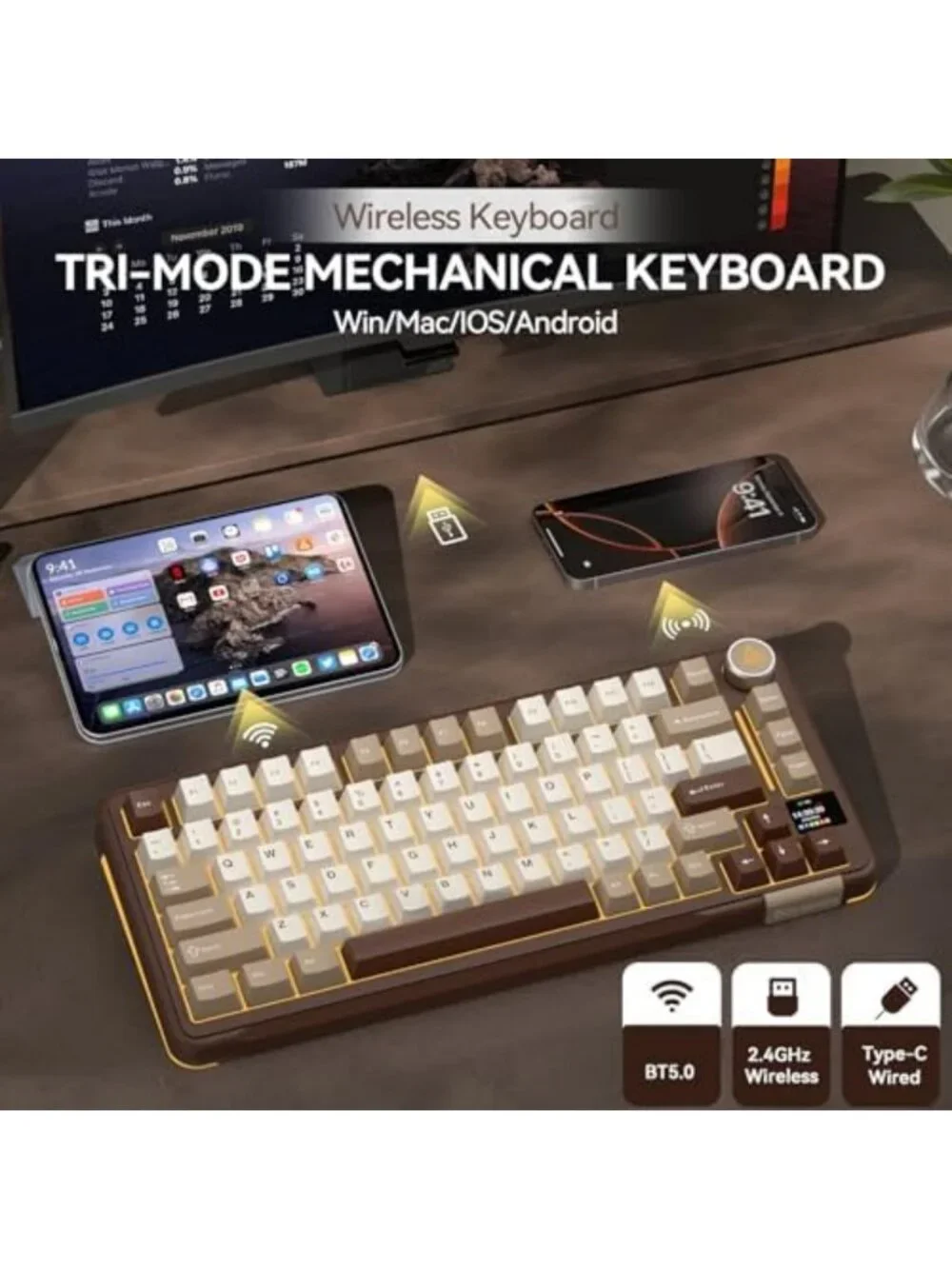 75% Wireless Mechanical Keyboard - Hot Swappable, RGB Backlit, Gasket Design